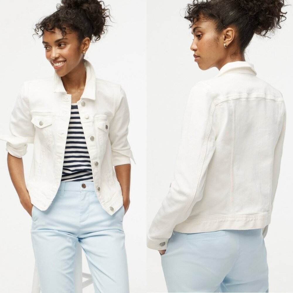 J. Crew Factory Classic Jean Denim Jacket in White Wash Size‎ XS